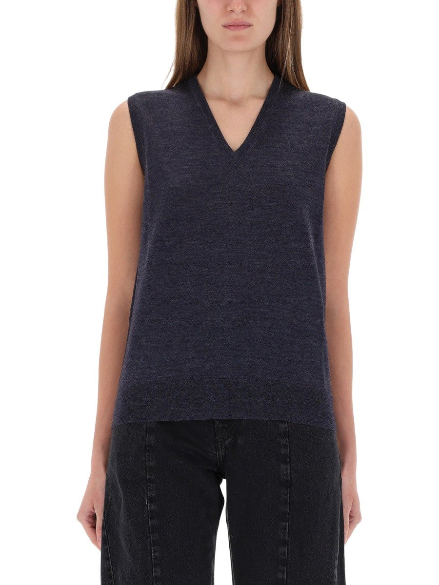 Maison Margiela Women's Neck Vest Blue Maison Margiela