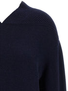 Victoria Beckham Neck Yoke Detail Sweater Blue, view 3