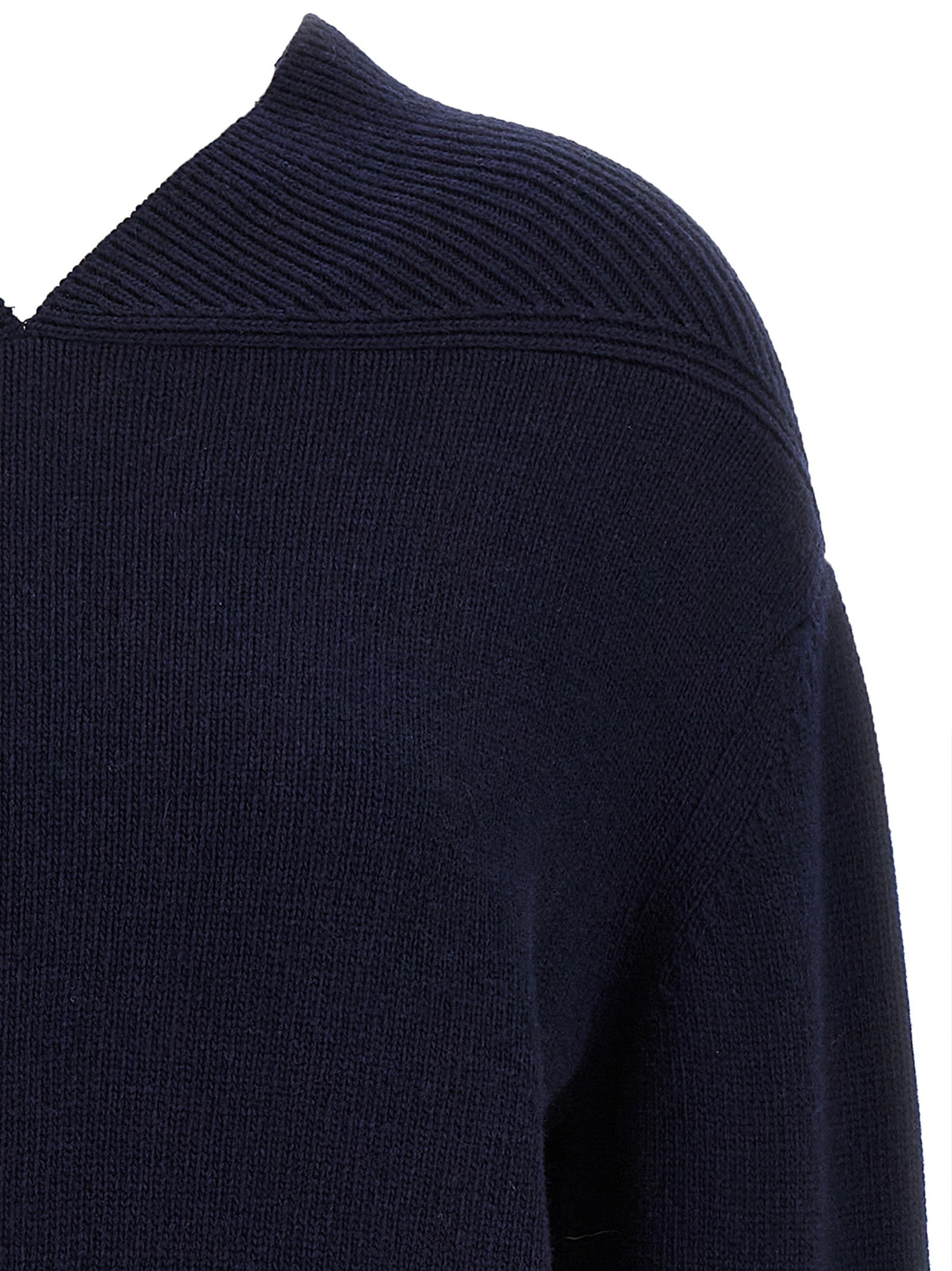 Victoria Beckham Neck Yoke Detail Sweater Blue