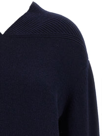 Victoria Beckham Neck Yoke Detail Sweater Blue