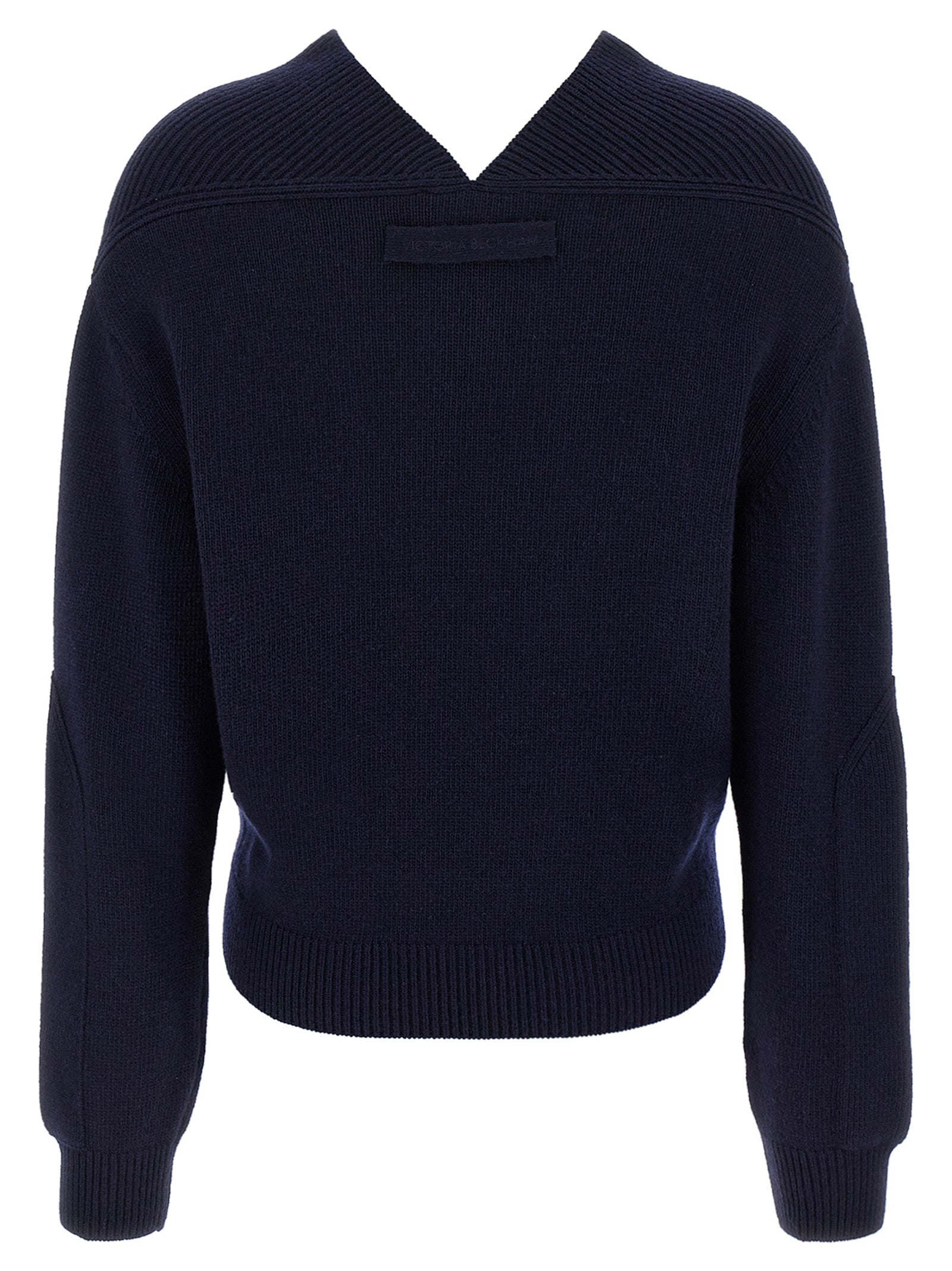 Victoria Beckham Neck Yoke Detail Sweater Blue