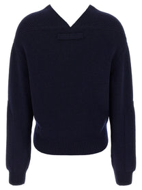 Victoria Beckham Neck Yoke Detail Sweater Blue