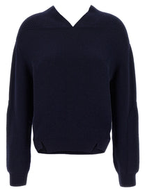 Victoria Beckham Neck Yoke Detail Sweater Blue