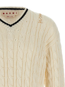 Marni Neckline Sweater White