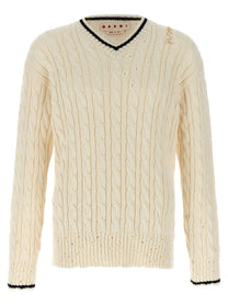 Marni Neckline Sweater White