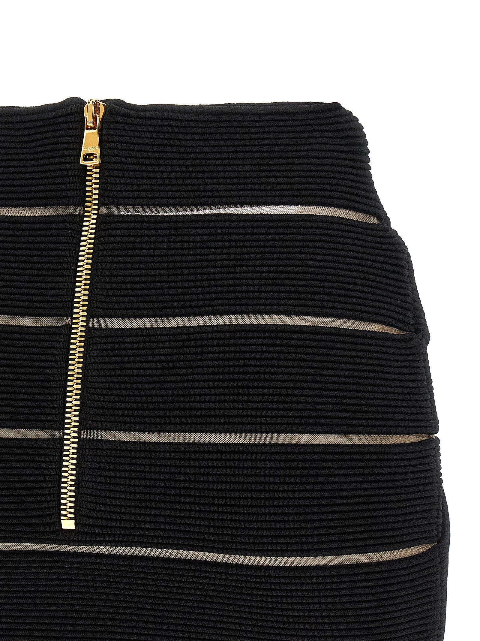 Balmain Shaped Waist Skirt Black