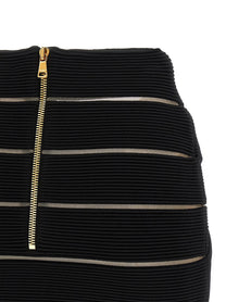 Balmain Shaped Waist Skirt Black