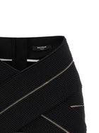 Balmain Shaped Waist Skirt Black, view 3