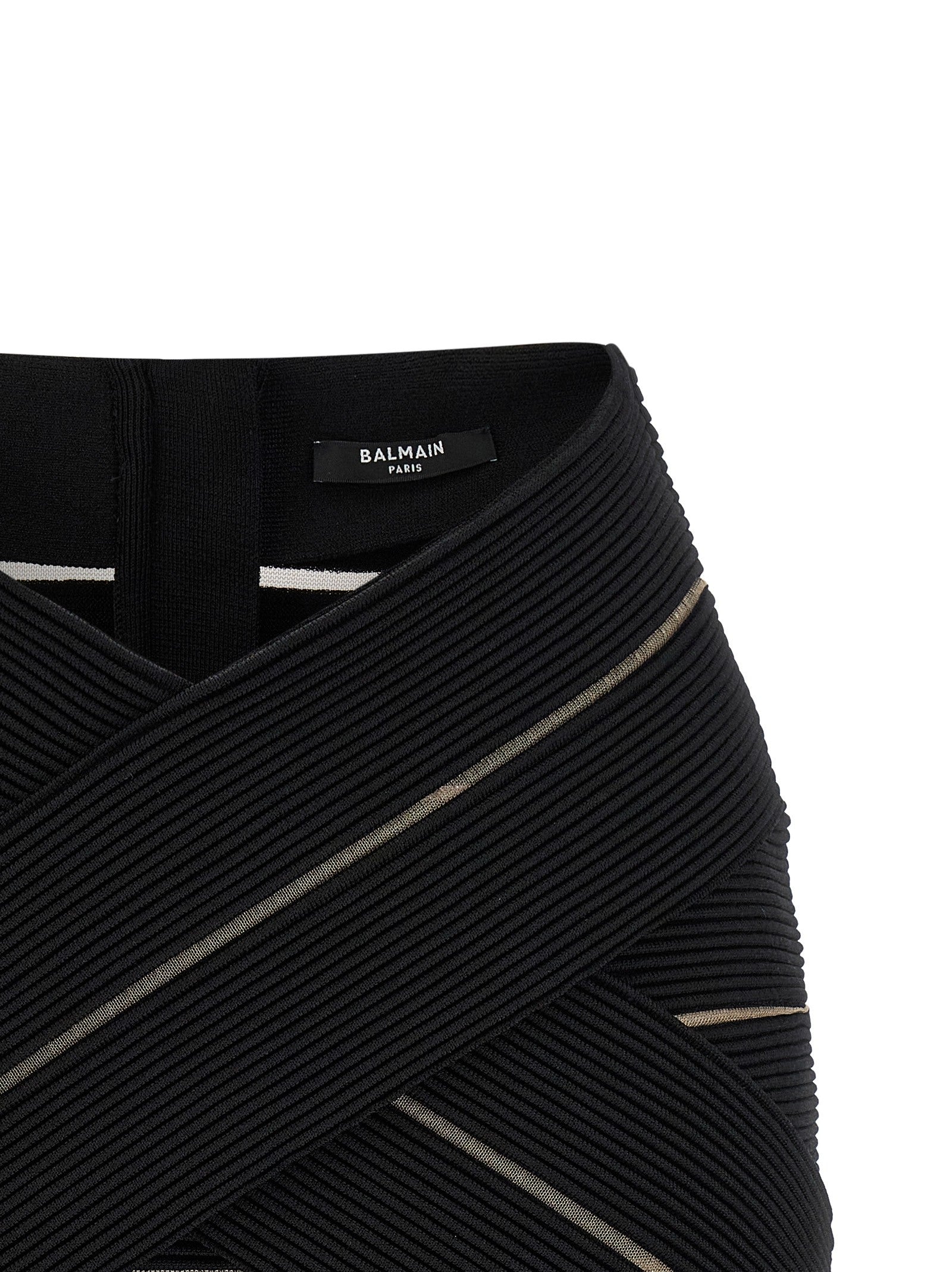 Balmain Shaped Waist Skirt Black