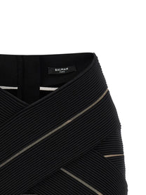 Balmain Shaped Waist Skirt Black