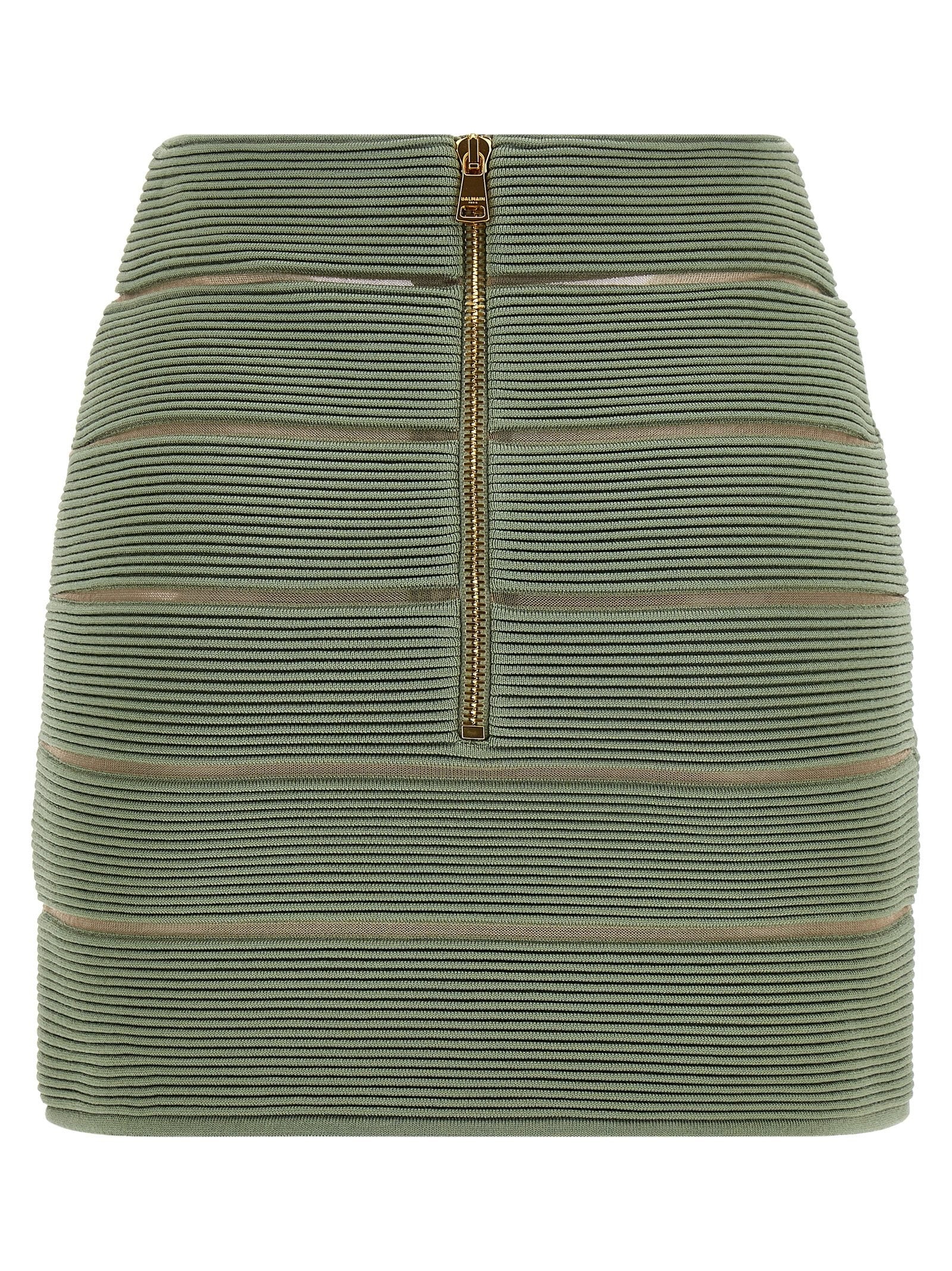 Balmain Shaped Waist Skirt Green