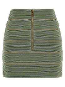Balmain Shaped Waist Skirt Green