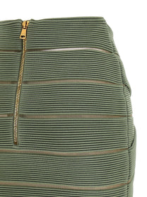 Balmain Shaped Waist Skirt Green