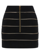 Balmain Shaped Waist Skirt Black, view 2