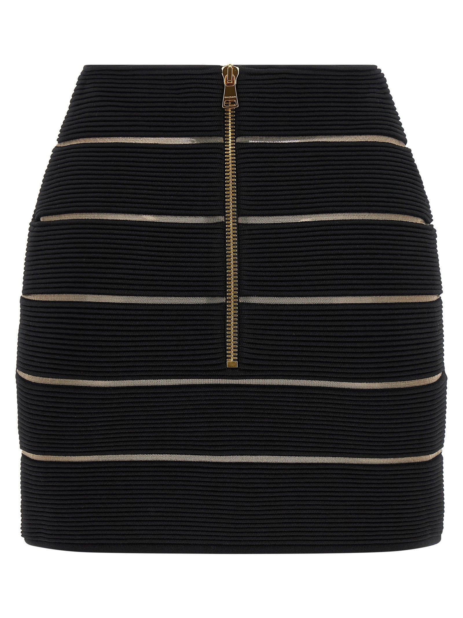 Balmain Shaped Waist Skirt Black