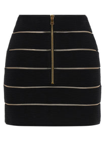 Balmain Shaped Waist Skirt Black
