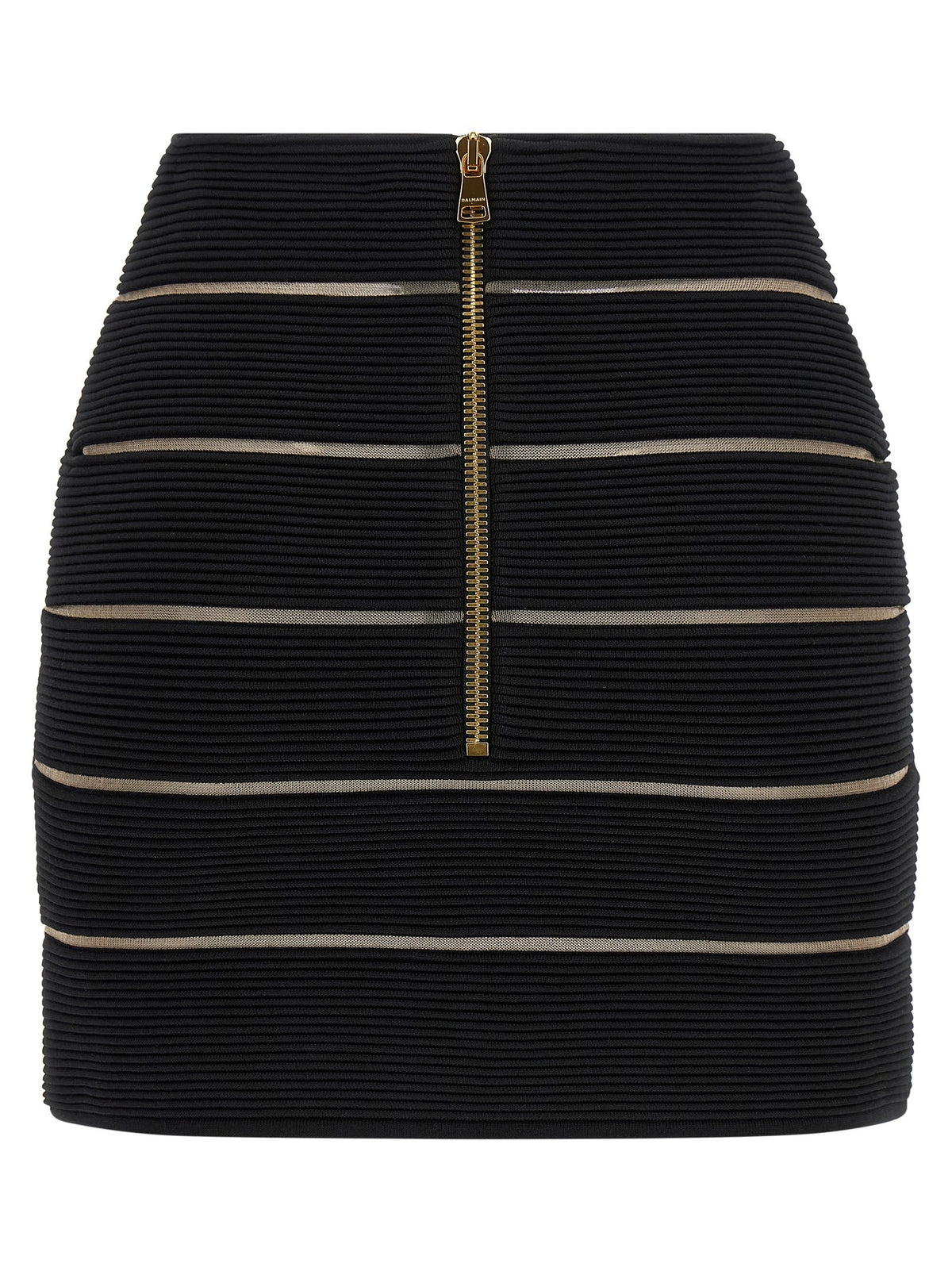 Balmain Shaped Waist Skirt Black, view 2