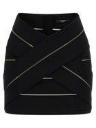 Balmain Shaped Waist Skirt Black