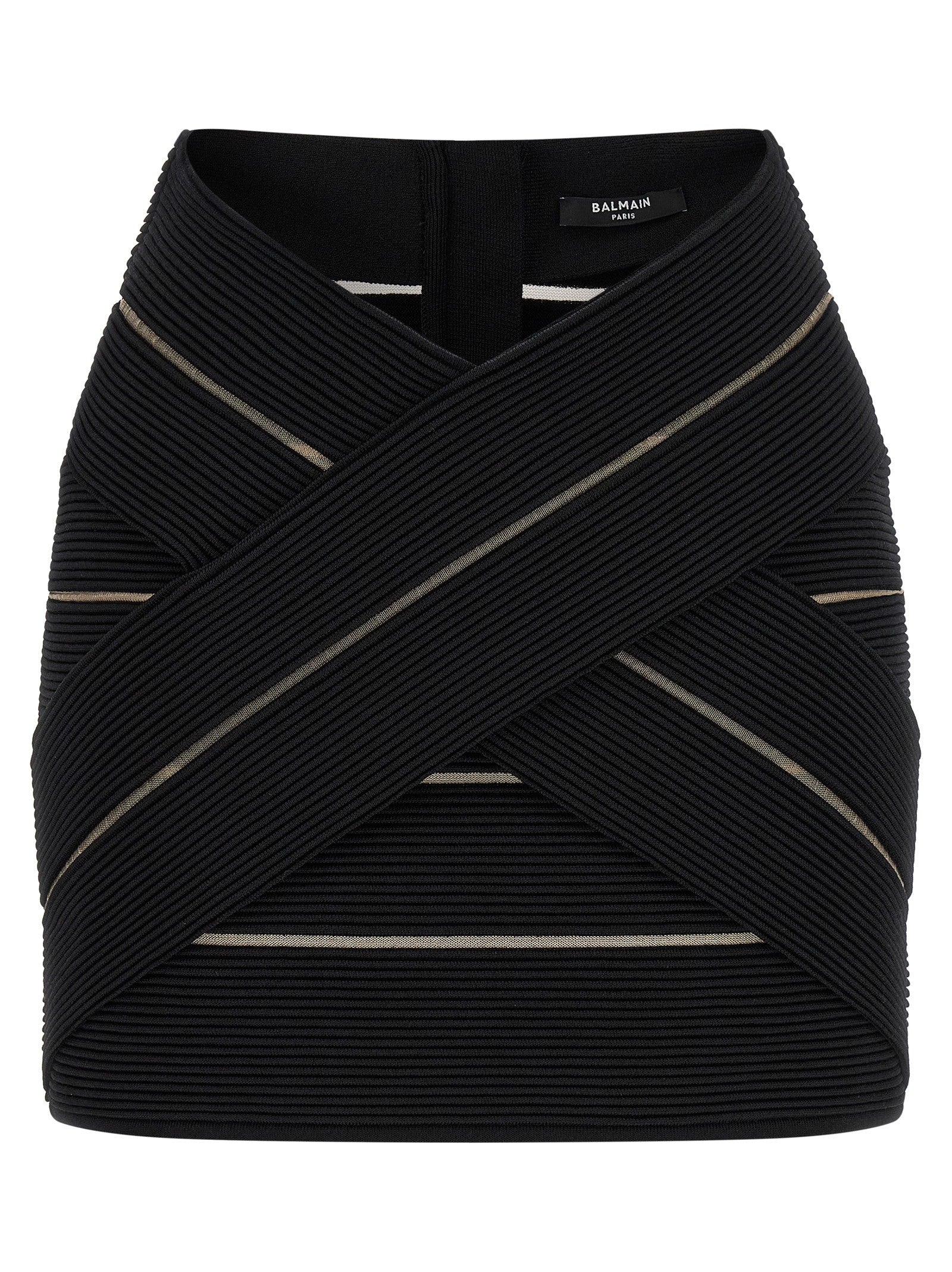Balmain Shaped Waist Skirt Black