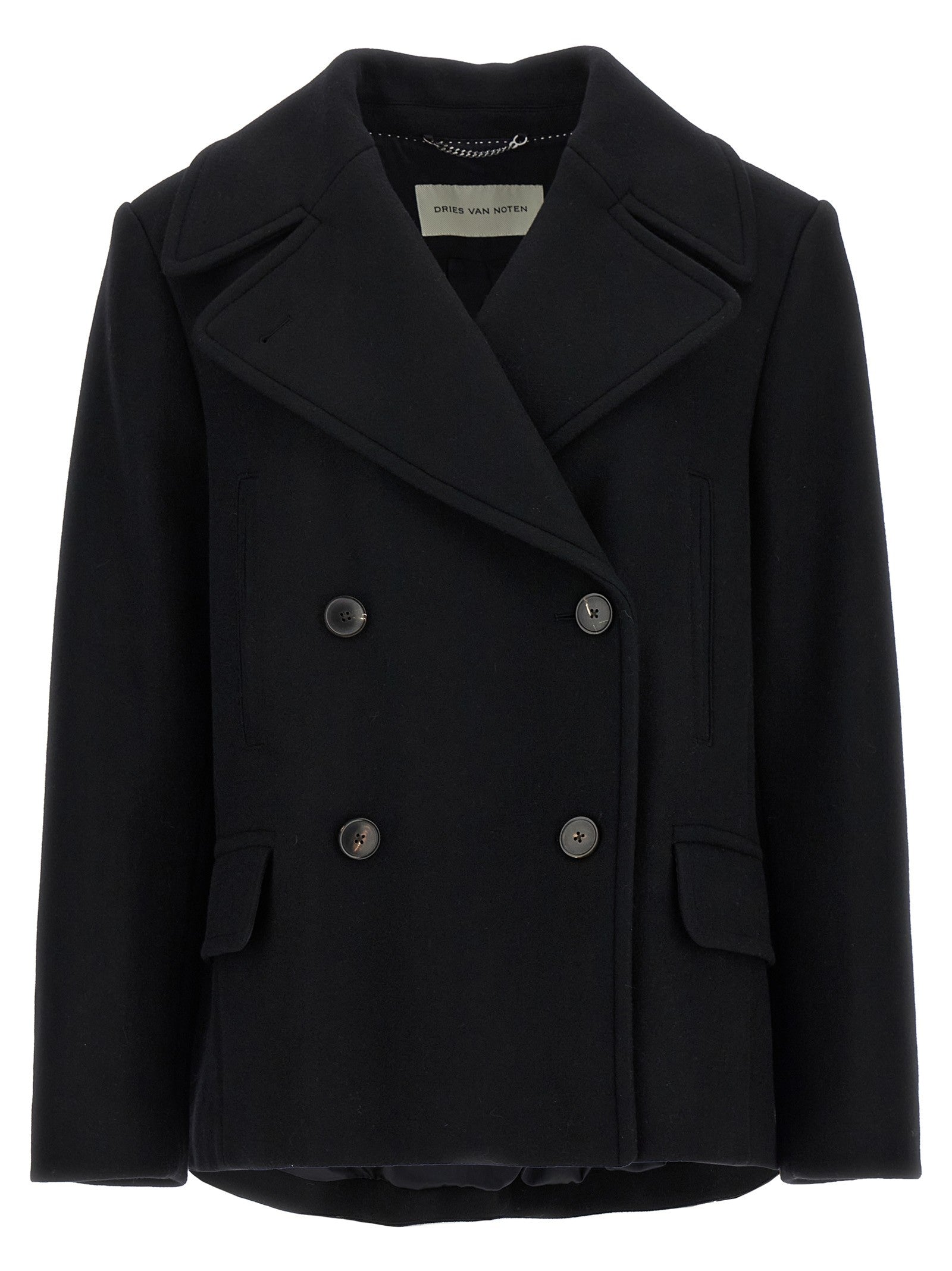 Dries Van Noten Vafel Coat Black