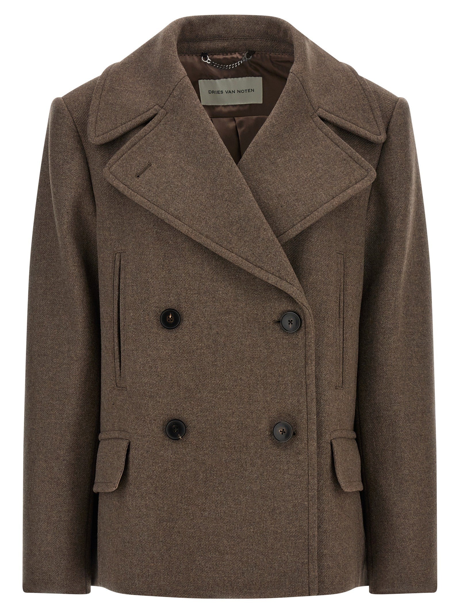 Dries Van Noten Vafel Coat Brown