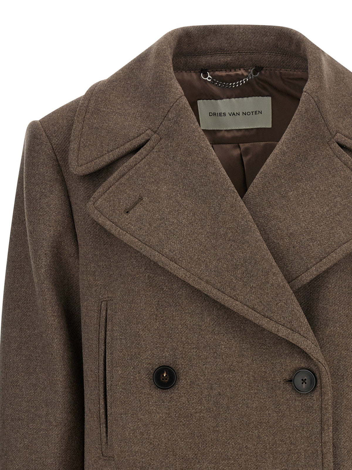 Dries Van Noten Vafel Coat Brown