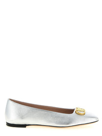 Valentino Valenitno Garavani Vlogo Signature Ballet Flats Silver