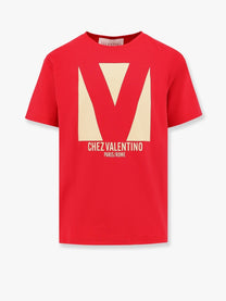 Valentino - Valentino Cotton T Shirt With ’Chez Valentino’ Print - Men’s Tops
