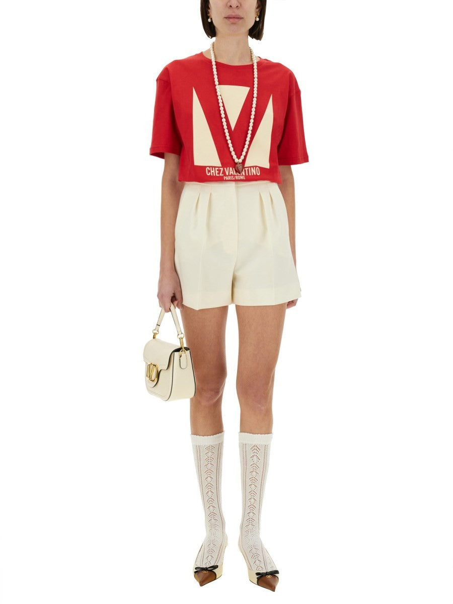 Valentino - Valentino ’Chez Valentino’ Print T Shirt - Woman-&gt;Clothing-&gt;t-shirts