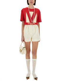 Valentino - Valentino ’Chez Valentino’ Print T Shirt - Woman-&gt;Clothing-&gt;t-shirts