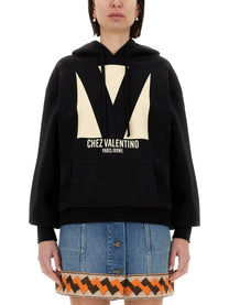 Valentino - Valentino Cotton Hoodie With Print - Women’s Sweatshirts