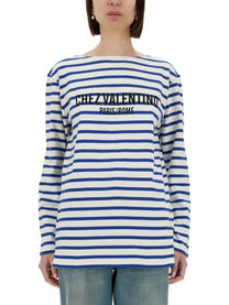 Valentino - Valentino Cotton Long Sleeve T Shirt With Print - Woman-&gt;Clothing-&gt;t-shirts