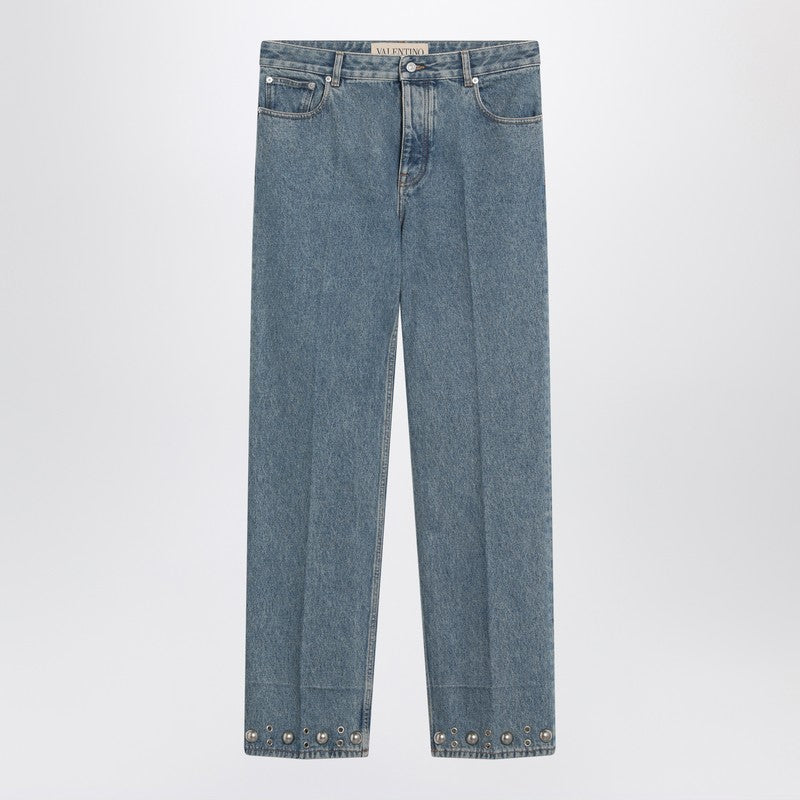 Valentino - Valentino Medium blue jeans with cabochons - Jeans