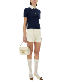 Valentino - Valentino Embroidered Cotton Sweatshirt Polo Shirt - Women’s Tops
