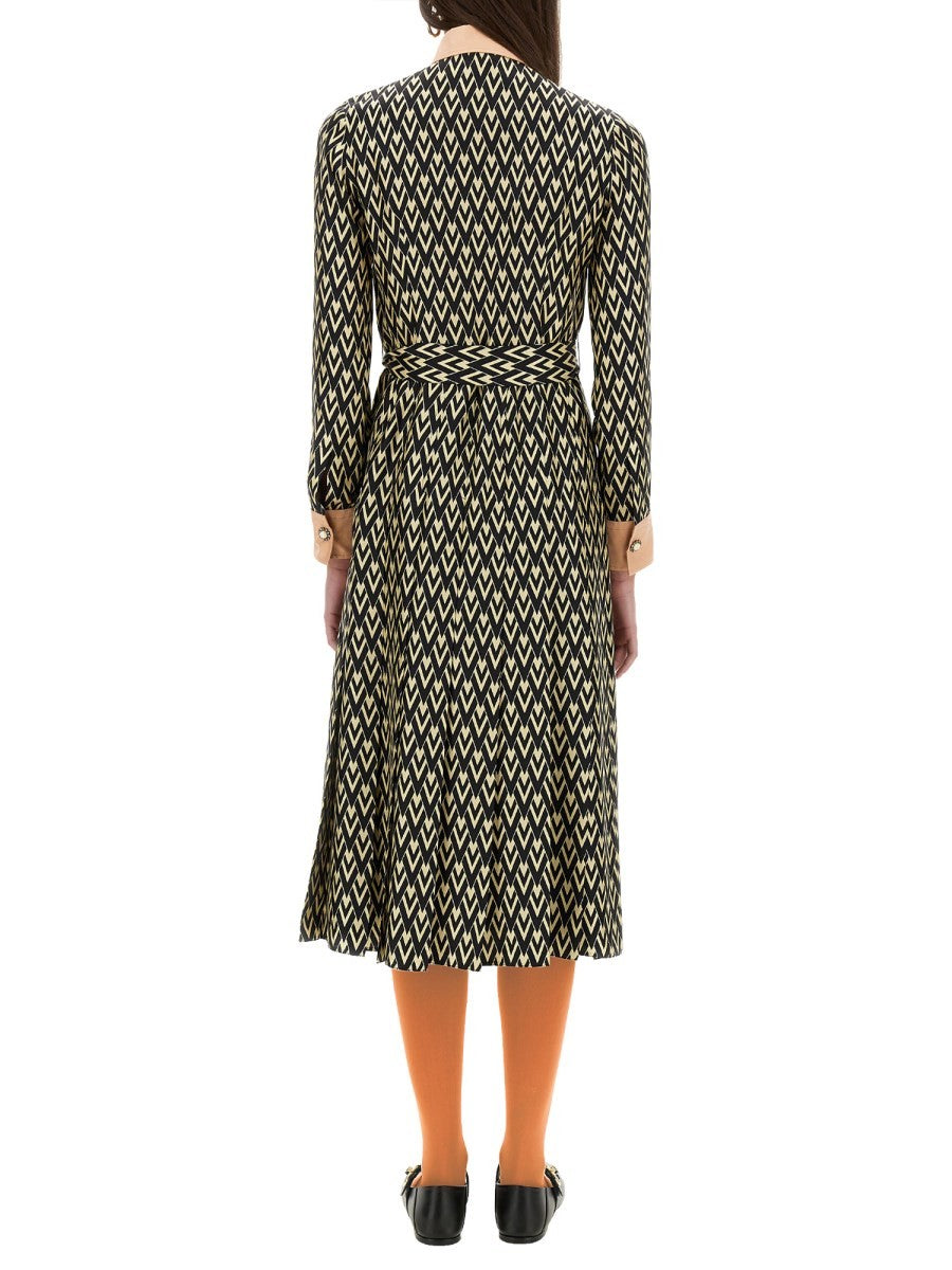 Valentino - Valentino ’Toute La V’ Twill Midi Dress - Woman-&gt;Clothing-&gt;Dresses