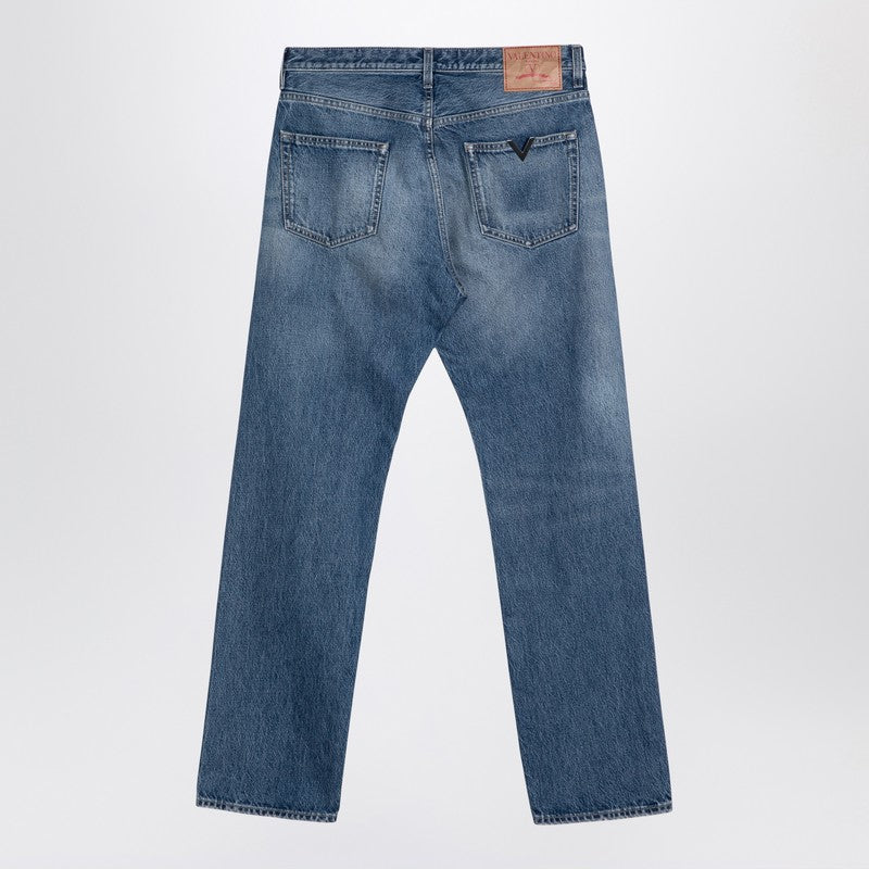 Valentino - Valentino Blue washed-effect denim jeans - Jeans