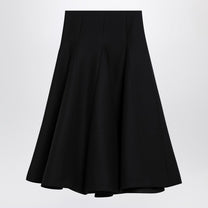 Valentino - Valentino Black silk flounced midi skirt - Skirts