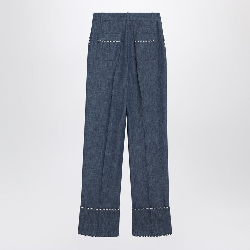 Valentino - Valentino Blue trousers in Chambray Denim - Jeans
