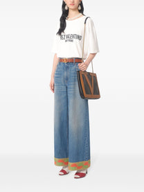Valentino Valentino Cotton T Shirt With Chez Valentino Print Women’s Tops