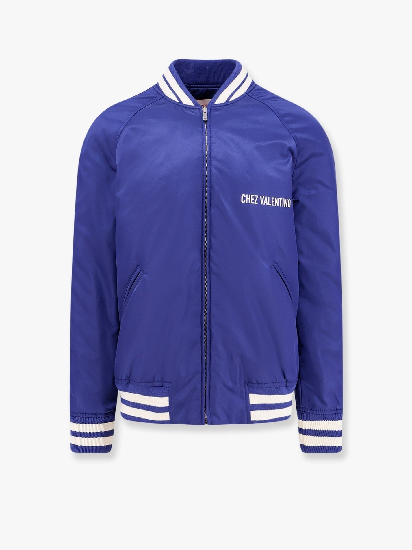 Valentino - Valentino Nylon Jacket With Frontal And Back Chez Valentino Print - Men’s Tops