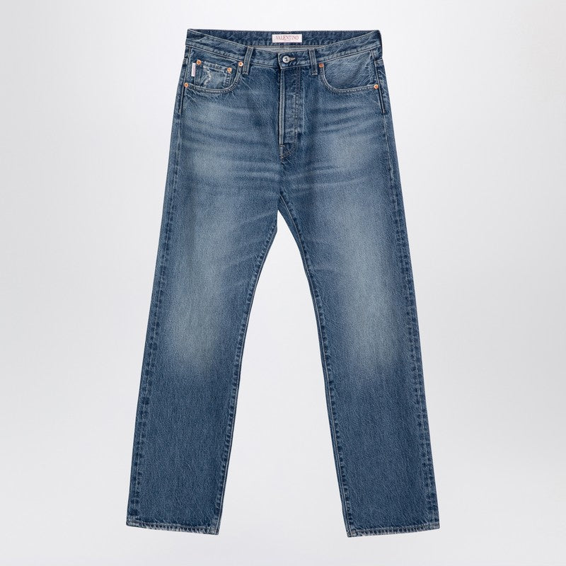 Valentino - Valentino Blue washed-effect denim jeans - Jeans