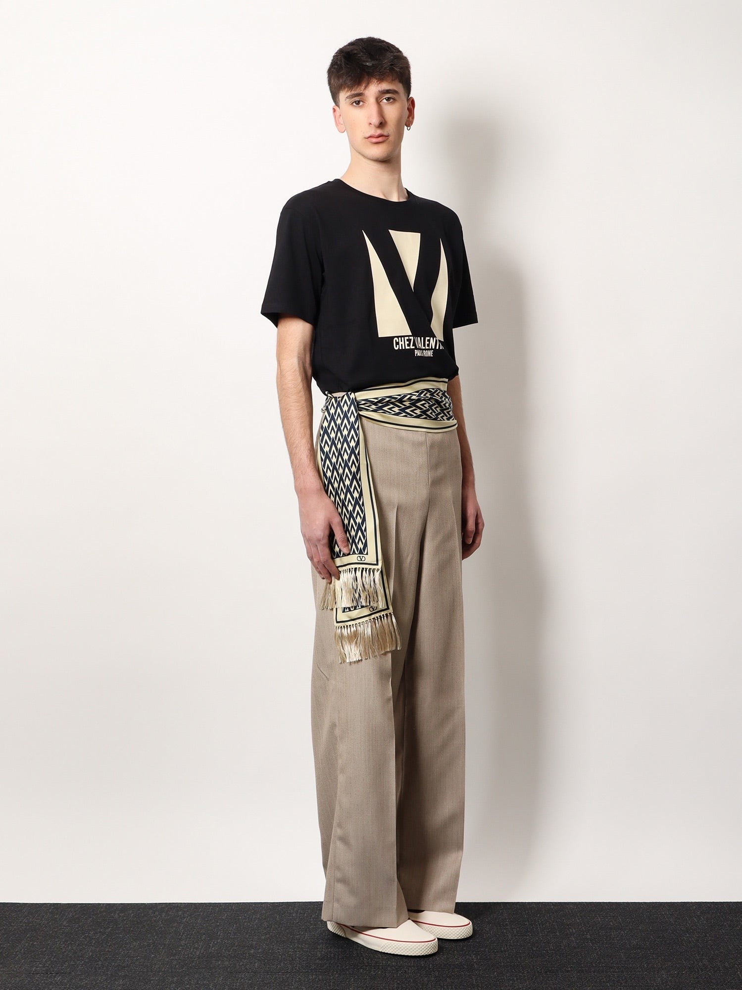 Valentino - Valentino Cotton T Shirt With ’Chez Valentino’ Print - Men’s Tops