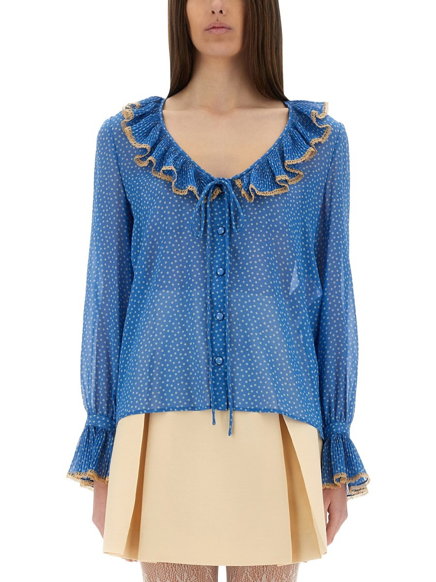Valentino - Valentino Light Georgette Print Plusdepois Shirt - Women’s Tops