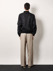 Valentino - Valentino Nylon Bomber With Leather Patch And Vlogo Detail - Men’s Outerwear
