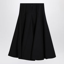 Valentino - Valentino Black silk flounced midi skirt - Skirts