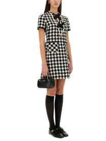 Valentino - Valentino Embroidered Damier Light Tweed Short Dress - Women’s Clothing