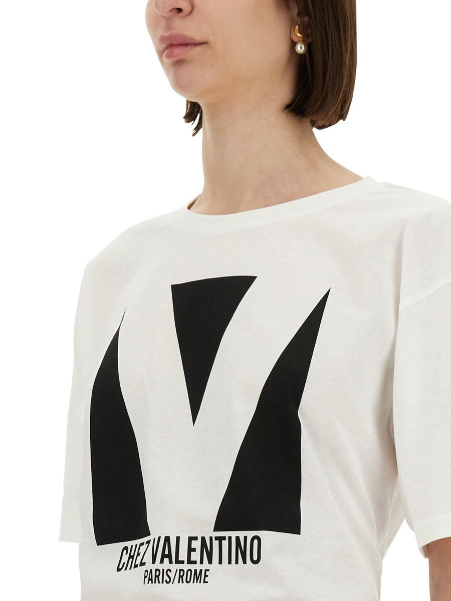 Valentino - Valentino ’Chez Valentino’ Print T Shirt - Woman-&gt;Clothing-&gt;t-shirts