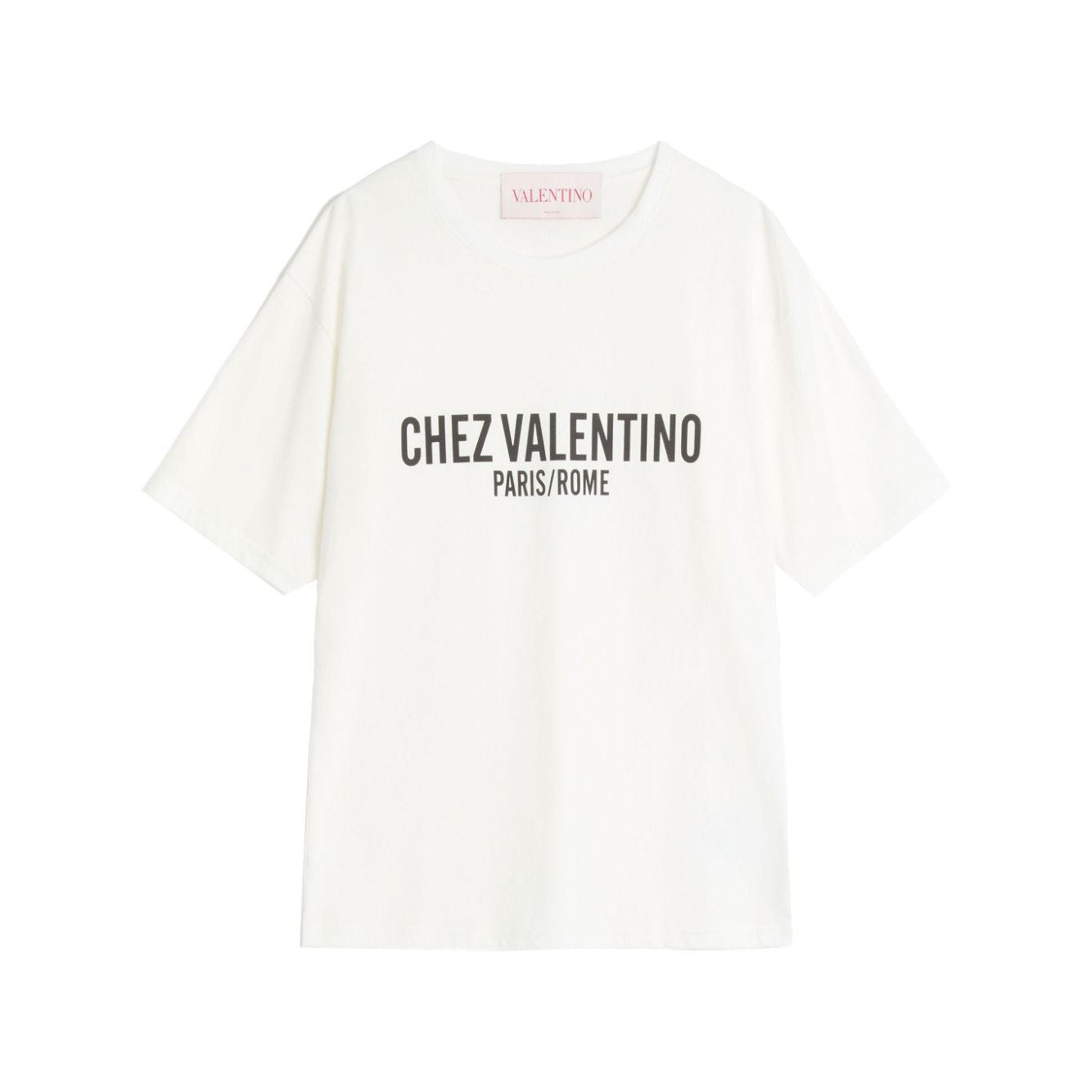 Valentino Valentino Cotton T Shirt With Chez Valentino Print Women’s Tops