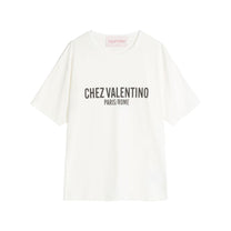 Valentino Valentino Cotton T Shirt With Chez Valentino Print Women’s Tops