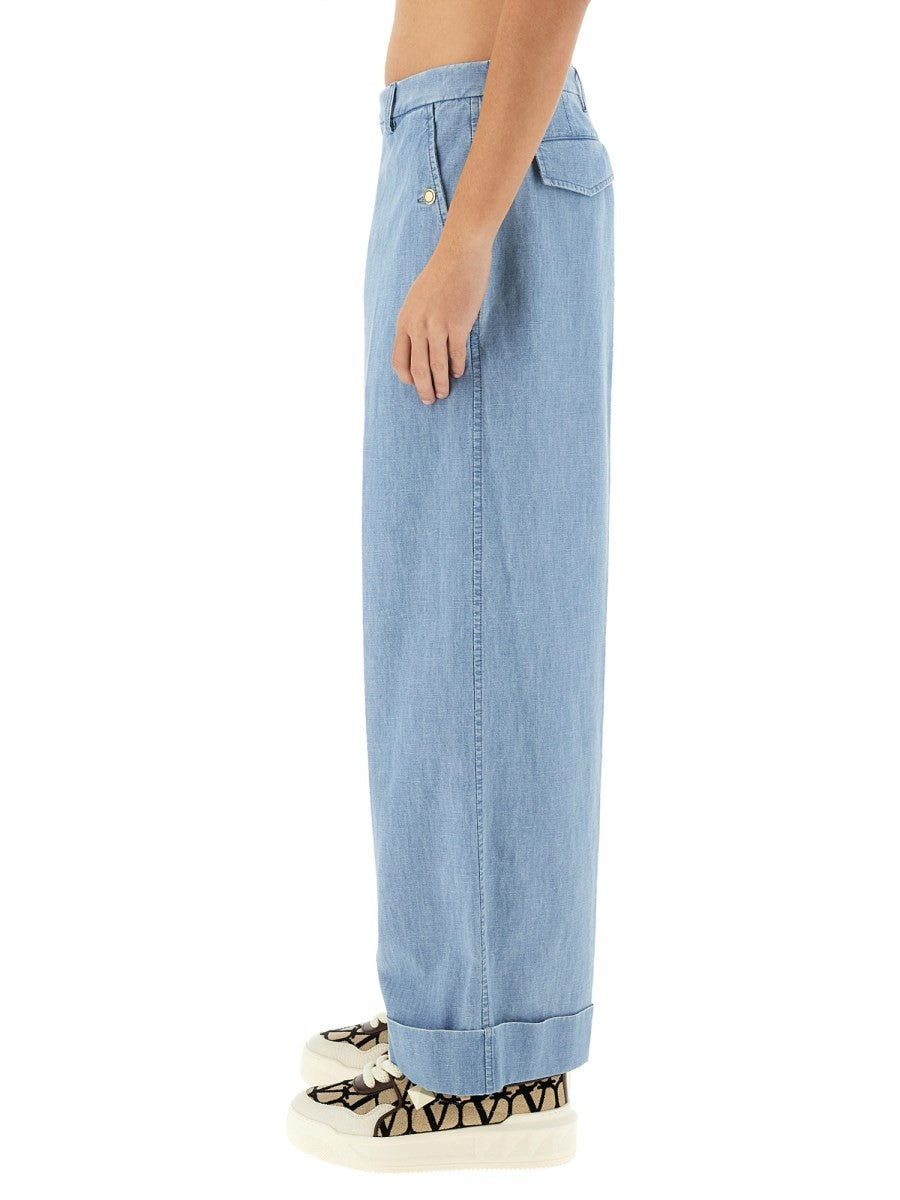 Valentino - Denim Pants With Lapels - Home-&gt;Man-&gt;Clothing-&gt;Jeans